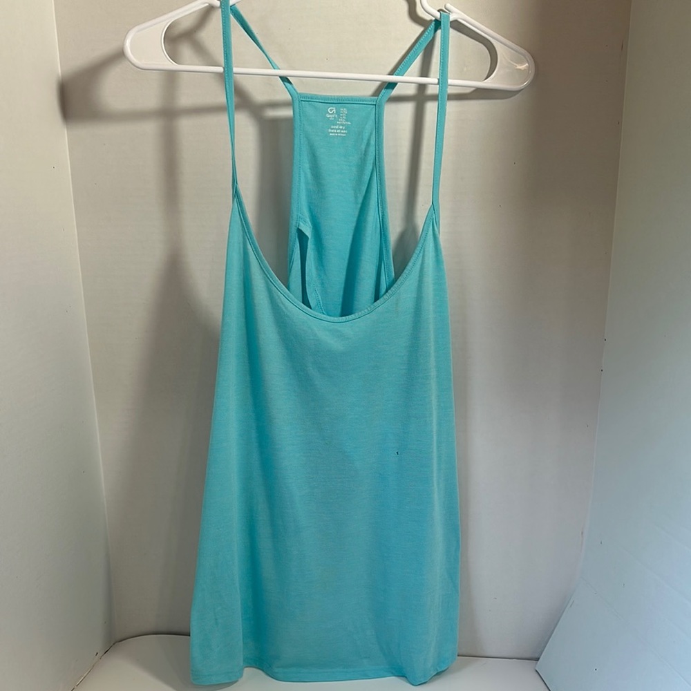 Gap fit light blue spaghetti strap flyaway back workout top size extra large